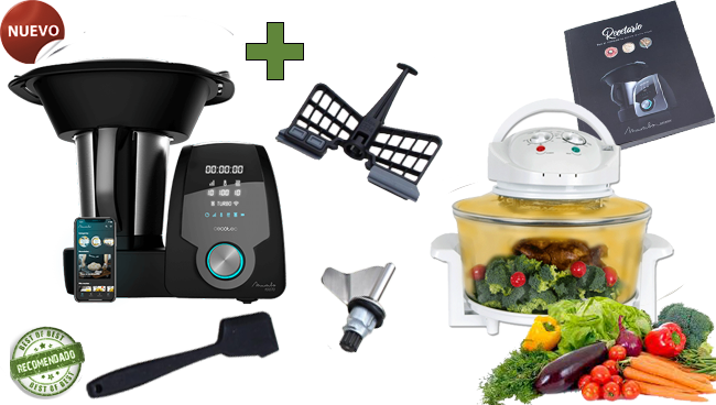 Robot de cocina Mambo 10070 con APP + Olla GM4U iPlus Turbo + Jarra de acero inoxidable + Cestillo para hervir + Vaporera 2 niveles + Espatula y mariposa + recetario.